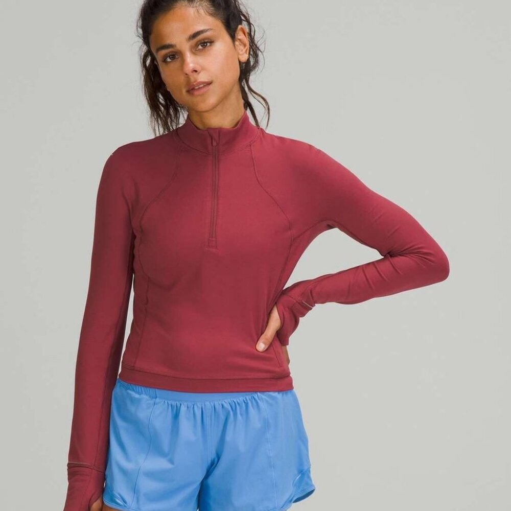 It's Rulu Run Cropped / Crop Half Zip Mulled Wine / MLWI